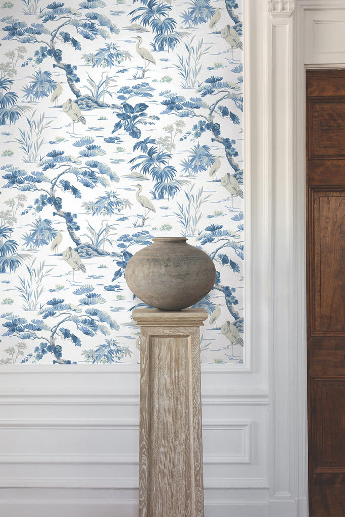 Ronald Redding Designs Bridgewater Blue Wallpaper