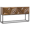 Noir Zurich Console Dark Walnut With Steel