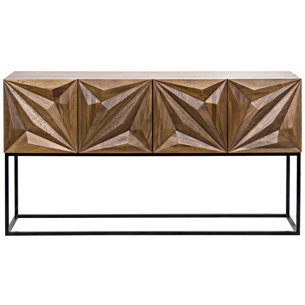 NOIR Zurich Console Dark Walnut with Steel