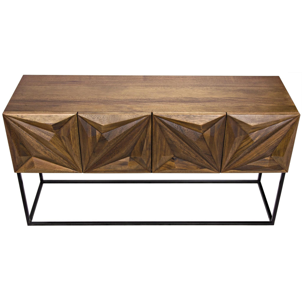 NOIR Zurich Console Dark Walnut with Steel