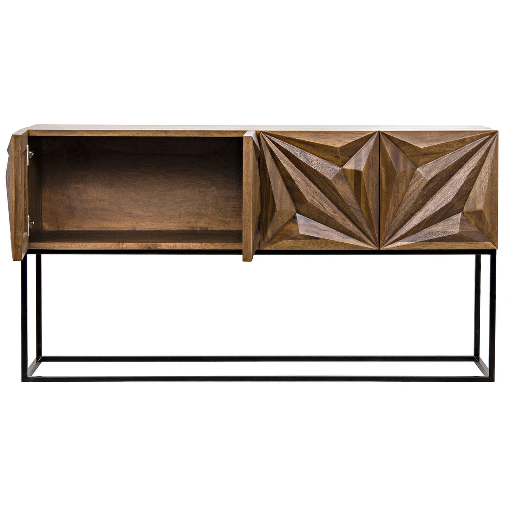 NOIR Zurich Console Dark Walnut with Steel