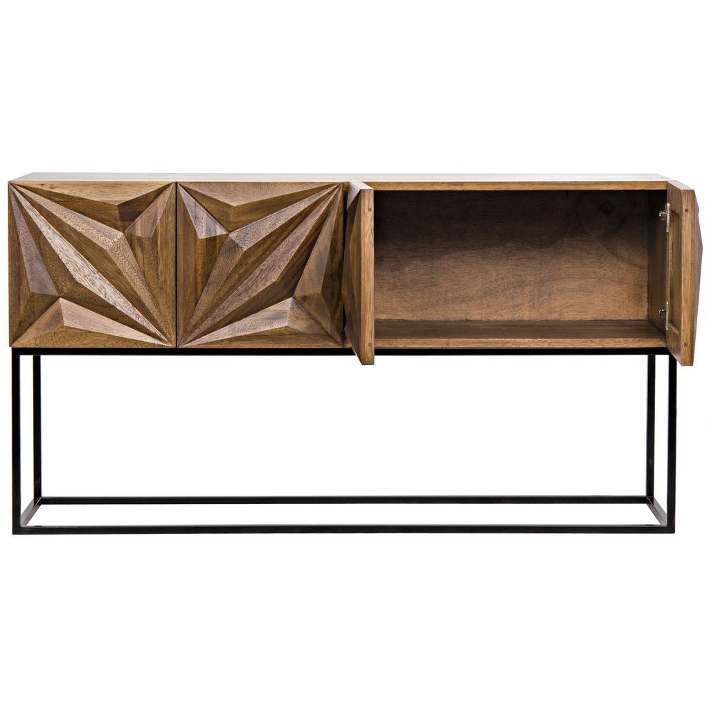 NOIR Zurich Console Dark Walnut with Steel