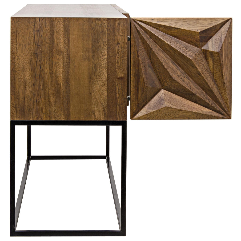 NOIR Zurich Console Dark Walnut with Steel