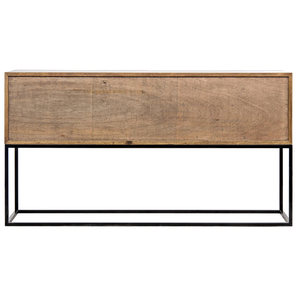 NOIR Zurich Console Dark Walnut with Steel