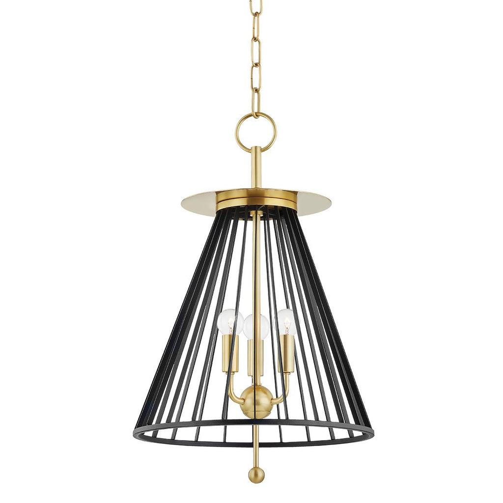 Hudson Valley Lighting Cagney Aged Brass/black 14W x 14L x 22.25H Pendant