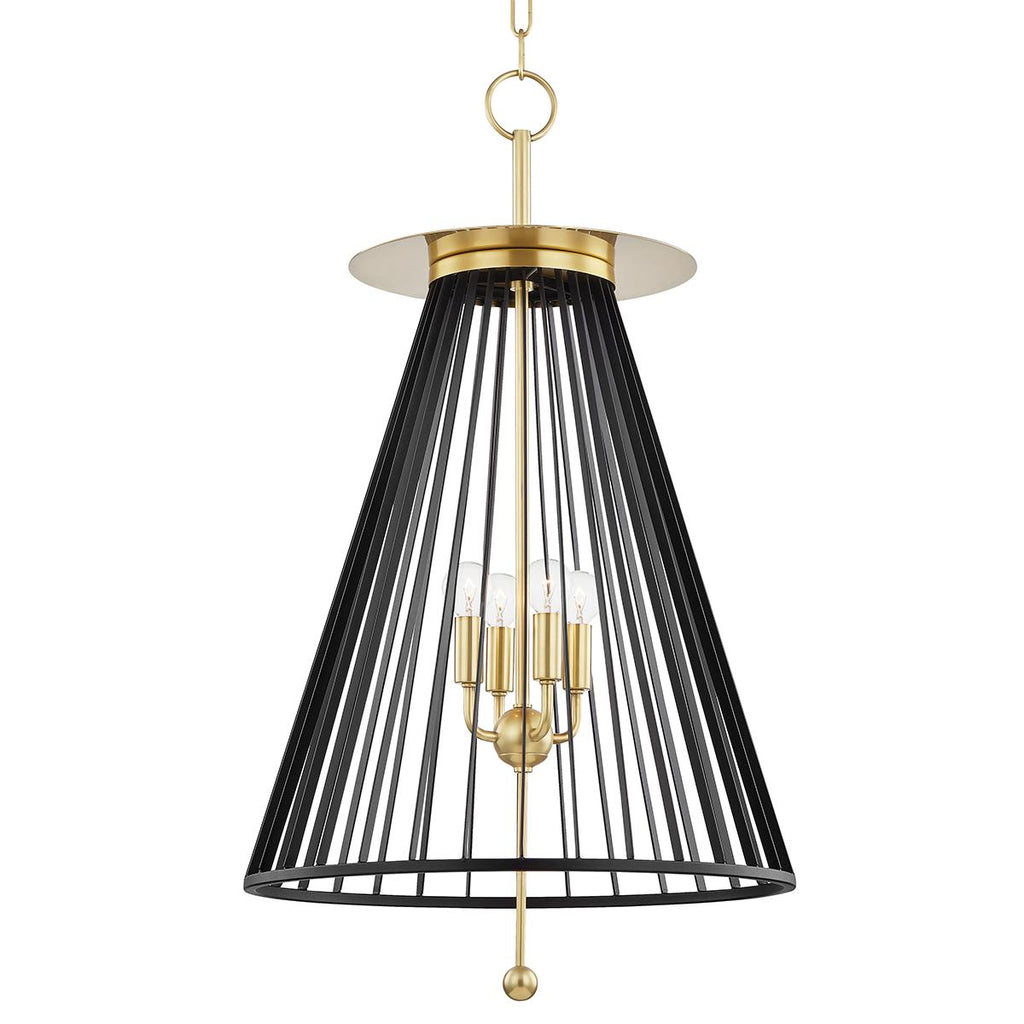 Hudson Valley Lighting Cagney Aged Brass/black 18W x 18L x 31.5H Pendant