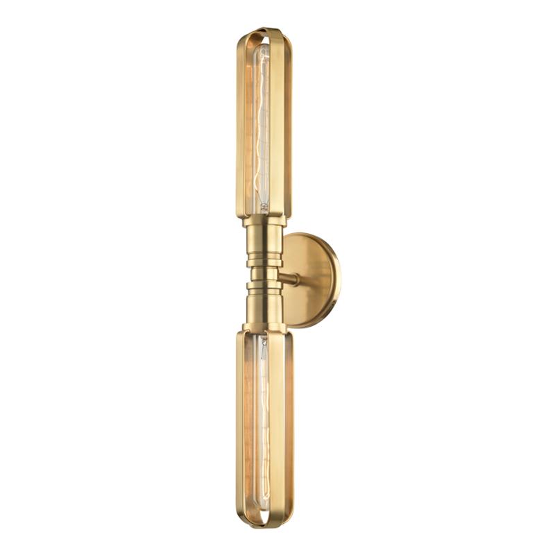 Hudson Valley Lighting Red Hook Aged Brass 4.75W x 4.75L x 23.75H Wall Sconce