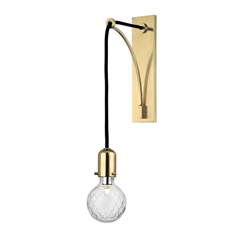 Hudson Valley Lighting Marlow Aged Brass 3.5W x 3.5L x 17H Wall Sconce