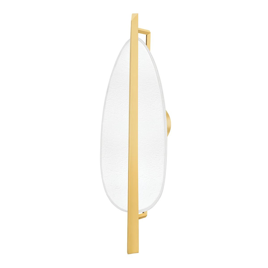 Hudson Valley Lighting Ithaca Aged Brass/white Plaster 8W x 8L x 24H Wall Sconce