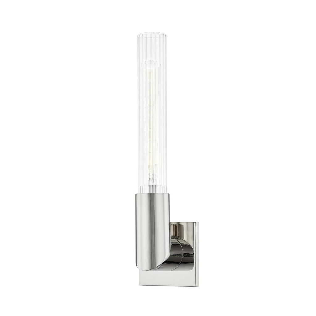 Hudson Valley Lighting Asher Polished Nickel 4.5W x 4.5L x 17H Wall Sconce