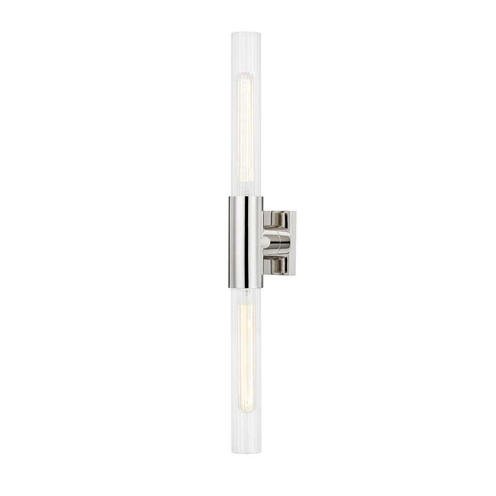 Hudson Valley Lighting Asher Polished Nickel 4.25W x 4.25L x 27.5H Wall Sconce