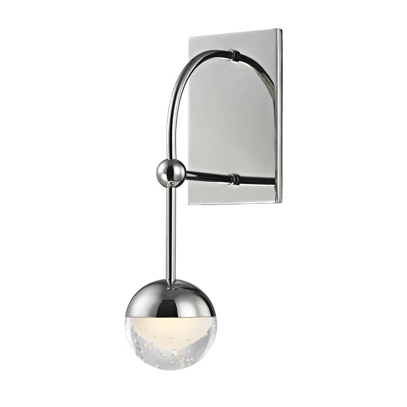 Hudson Valley Lighting Boca Polished Nickel 4.5W x 4.5L x 13.25H Wall Sconce