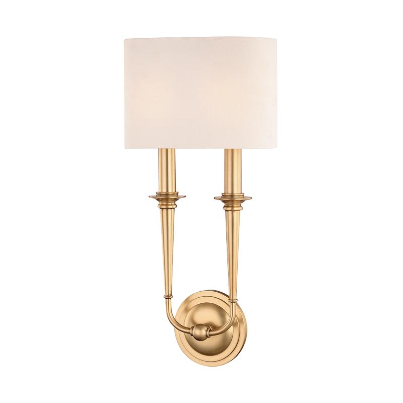 Hudson Valley Lighting Lourdes Aged Brass 9.5W x 9.5L x 19H Wall Sconce