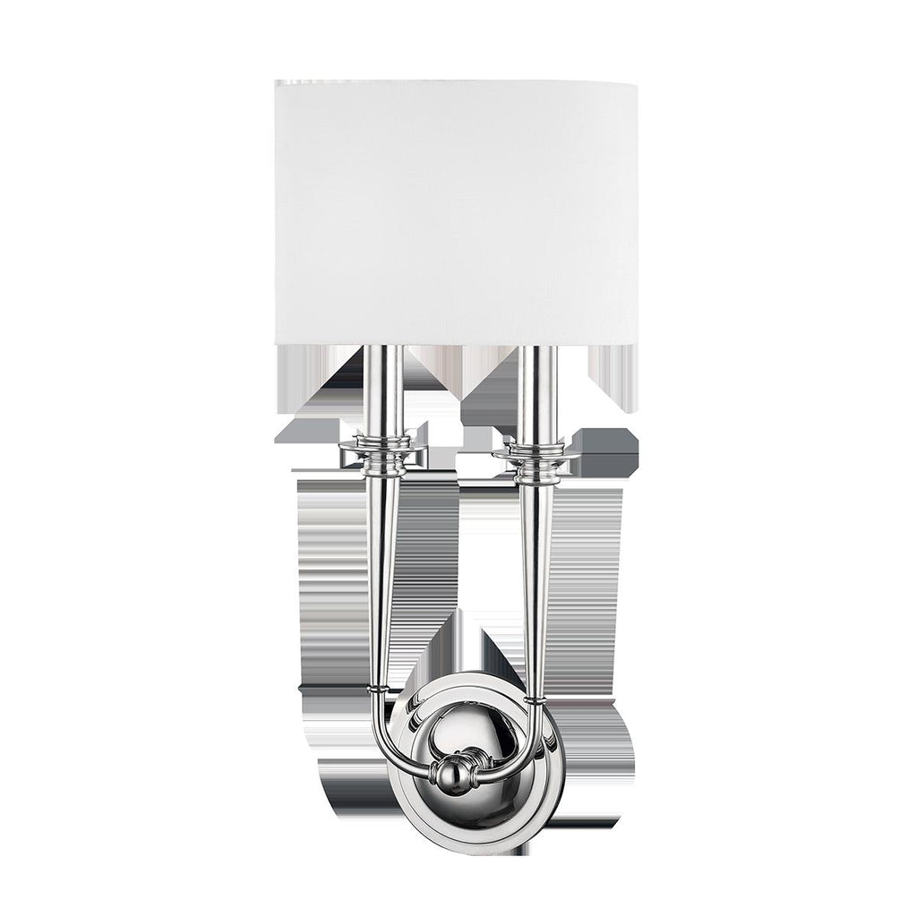 Hudson Valley Lighting Lourdes Polished Nickel 9.5W x 9.5L x 19H Wall Sconce