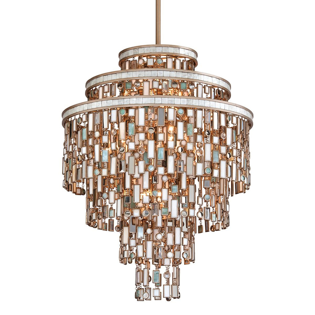 Corbett Lighting Dolcetti CHAMPAGNE LEAF 24W x 32H Chandelier