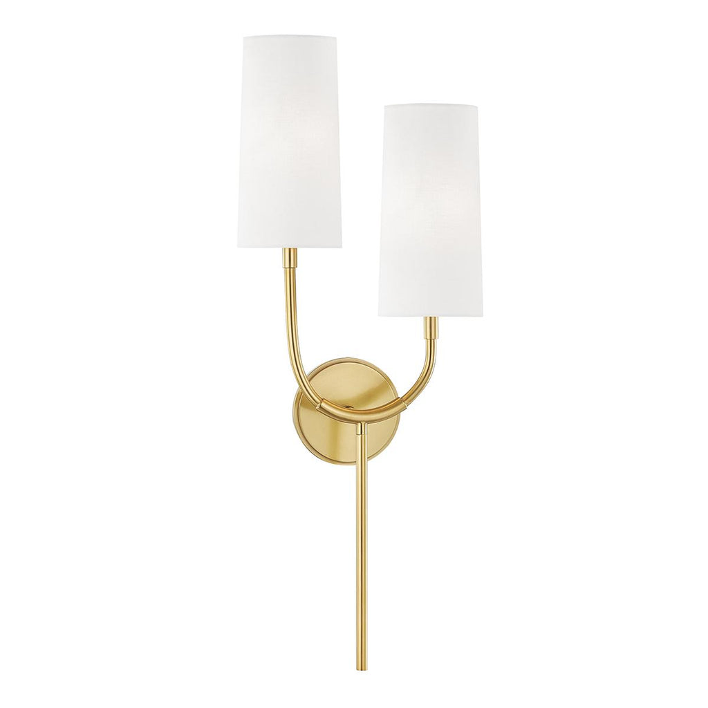 Hudson Valley Lighting Vesper Aged Brass 10W x 10L x 26.75H Wall Sconce