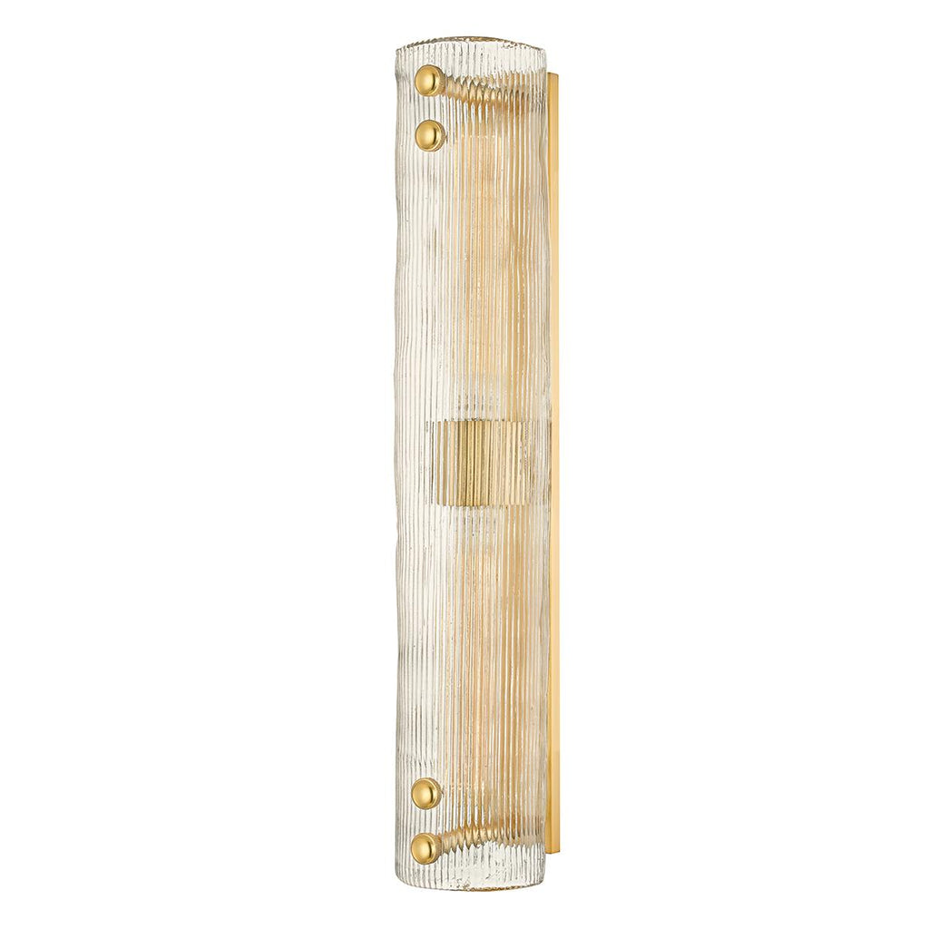 Hudson Valley Lighting Prospect Park Aged Brass 4.25W x 4.25L x 23H Wall Sconce