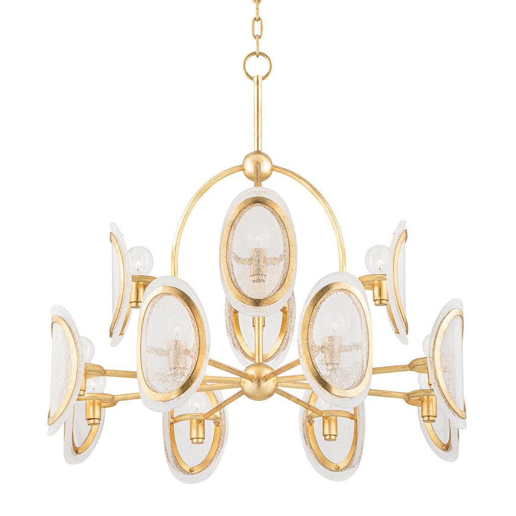 Hudson Valley Lighting Danes Vintage Gold Leaf 34W x 34L x 33H Chandelier