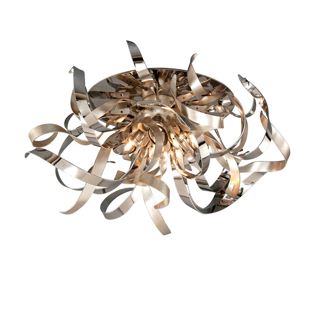 Corbett Lighting Graffiti SILVER LEAF 24W x 24L x 12.25H Semi-Flush Mount