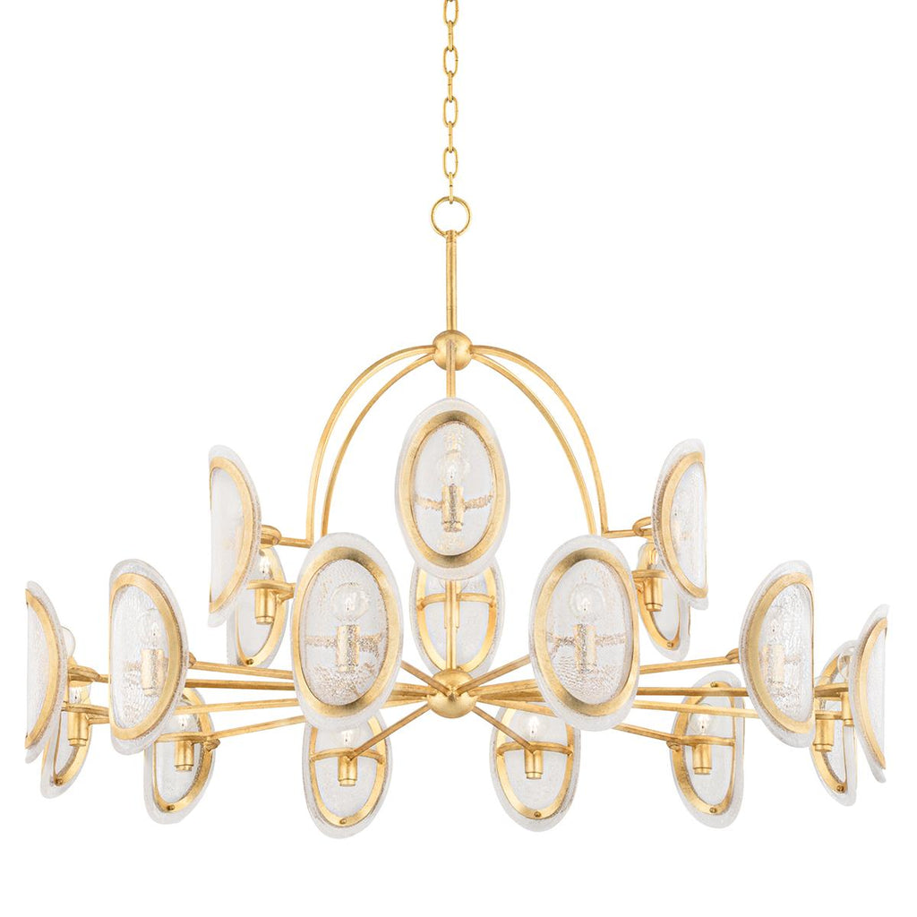 Hudson Valley Lighting Danes Vintage Gold Leaf 50W x 50L x 33H Chandelier