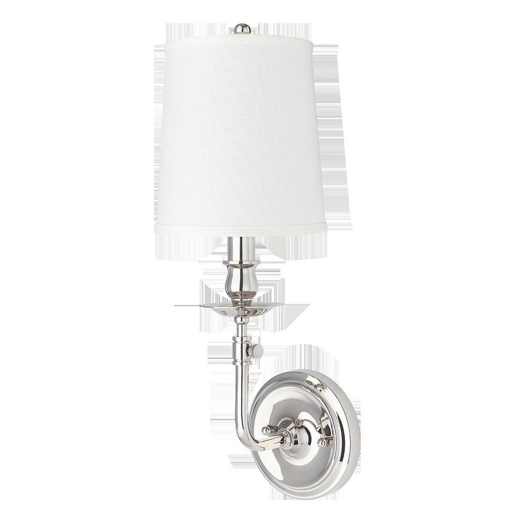 Hudson Valley Lighting Logan Polished Nickel 6.25W x 6.25L x 18H Wall Sconce