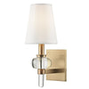 Hudson Valley Lighting Luna Aged Brass 5.5W X 5.5L X 14H Wall Sconce