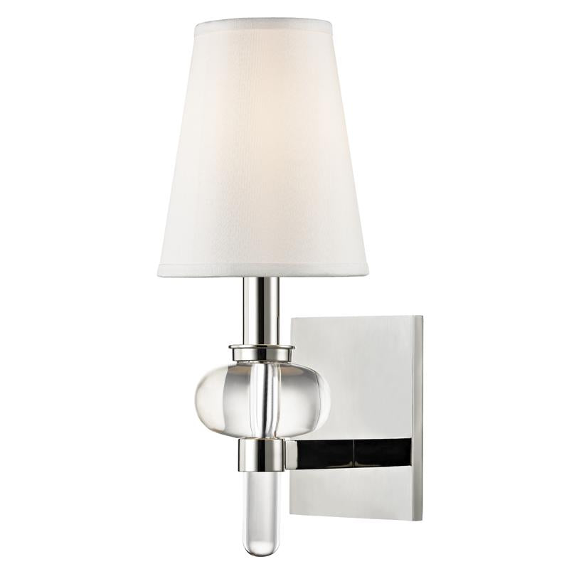 Hudson Valley Lighting Luna Polished Nickel 5.5W x 5.5L x 14H Wall Sconce