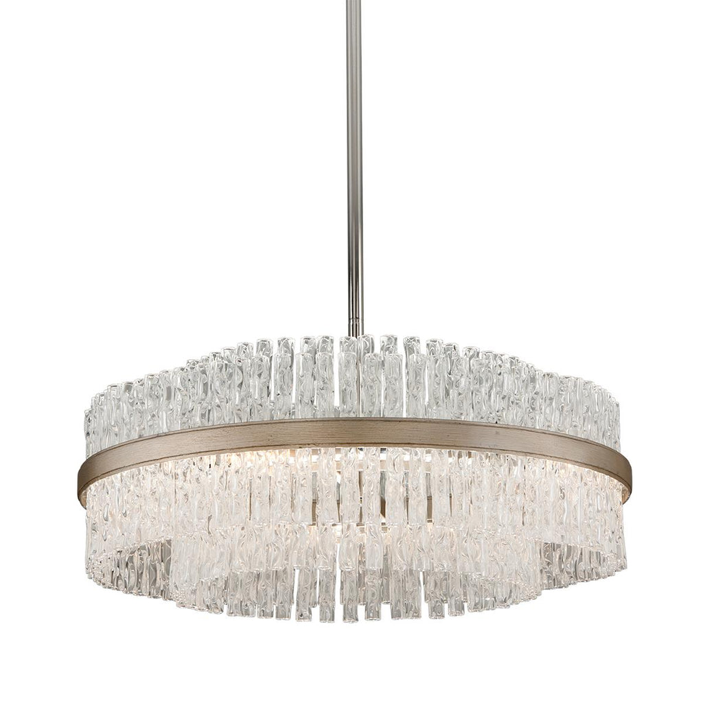 Corbett Lighting Chime SILVER LEAF POLISHED STAINLESS 26.75W x 26.75L x 11H Chandelier