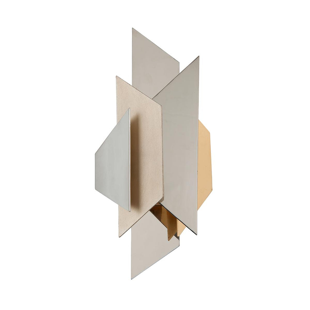 Corbett Lighting Modernist POL SS W SILVER/GOLD LEAF 8.75W x 8.75L x 18.5H Wall Sconce