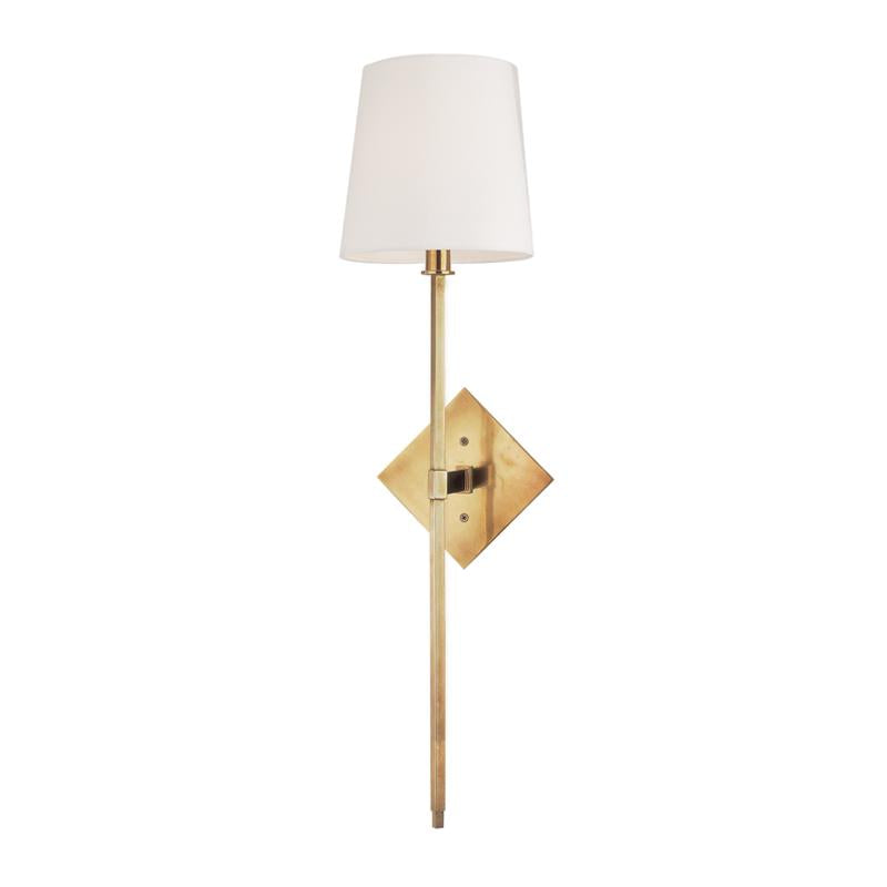 Hudson Valley Lighting Cortland Aged Brass 6.5W x 6.5L x 25.5H Wall Sconce