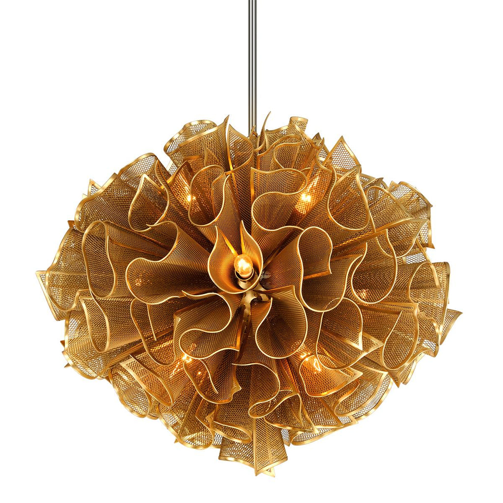 Corbett Lighting Pulse Gold Leaf 31W x 31L x 29.5H Chandelier