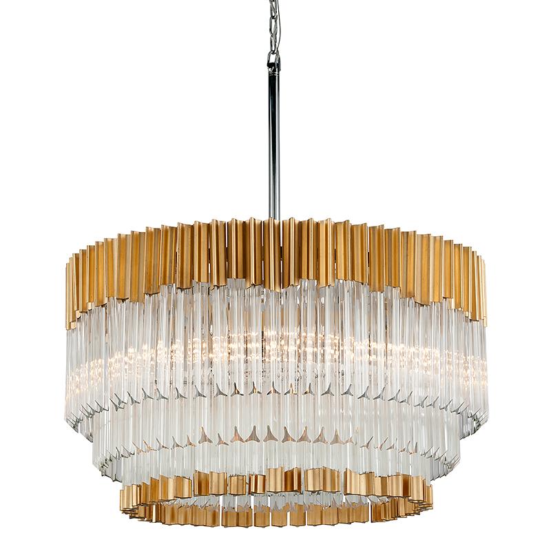 Corbett Lighting Charisma GOLD LEAF W POLISHED STAINLESS 26W x 26L x 15.5H Chandelier