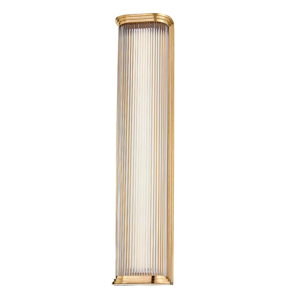 Hudson Valley Lighting Newburgh Aged Brass 5.25W x 5.25L x 24.5H Wall Sconce