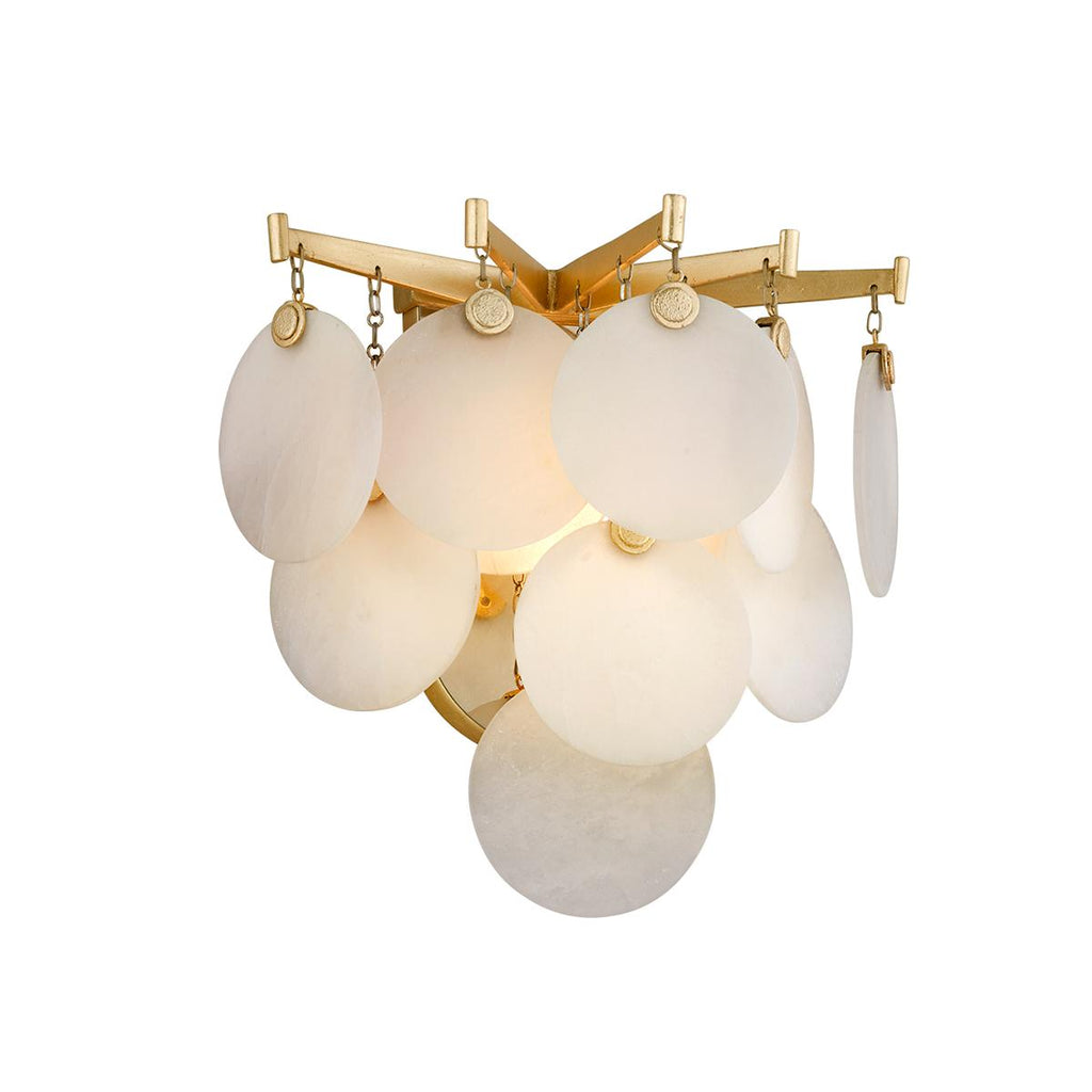 Corbett Lighting Serenity GOLD LEAF W POLISHED STAINLESS 11.5W x 11.5L x 13H Wall Sconce