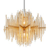 Corbett Lighting Theory Gold Leaf W Polished Stainless 30W X 30L X 24.5H Chandelier