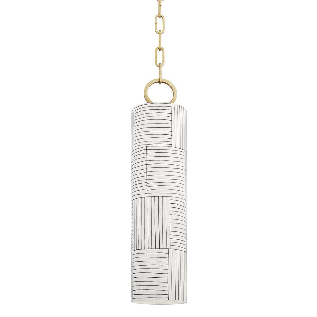 Hudson Valley Lighting Brookville Aged Brass/stripe Combo 5W x 5L x 20.75H Pendant