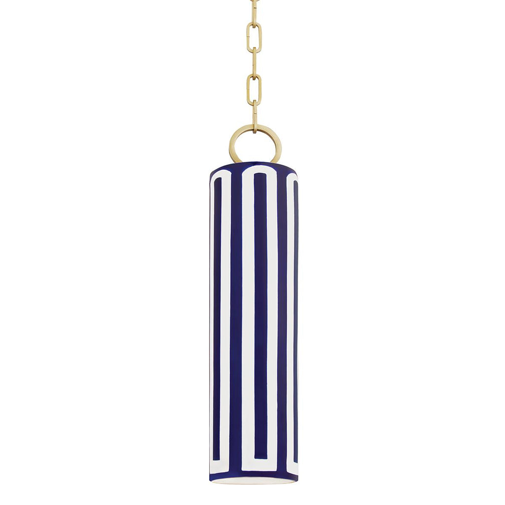 Hudson Valley Lighting Brookville Aged Brass/blue Combo 5W x 5L x 20.75H Pendant