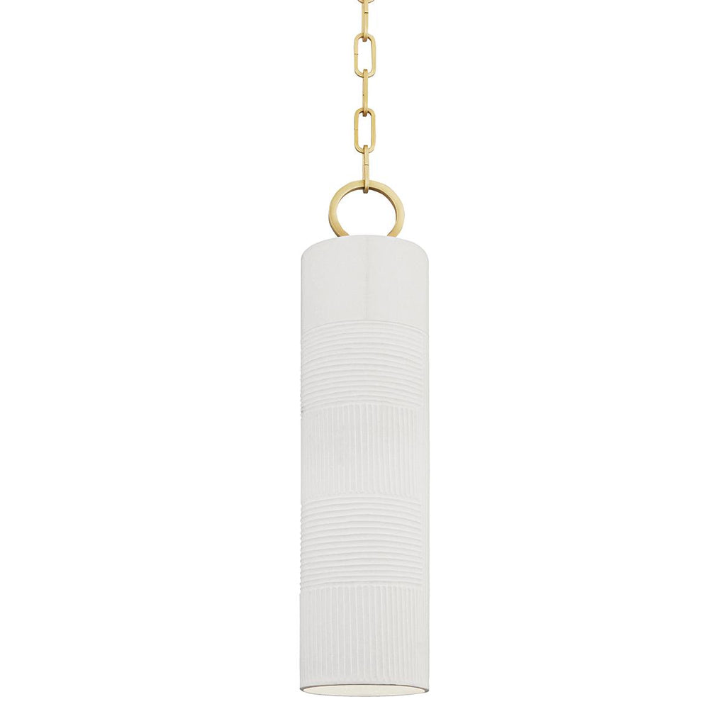 Hudson Valley Lighting Brookville Aged Brass/soft Off White 5W x 5L x 20.75H Pendant