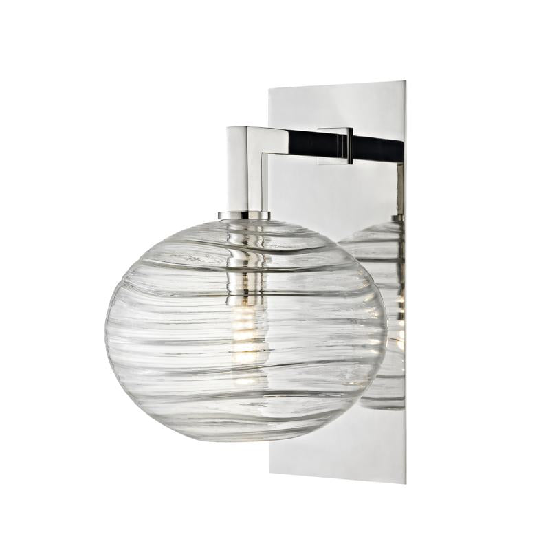 Hudson Valley Lighting Breton Polished Nickel 8.5W x 8.5L x 12.75H Wall Sconce