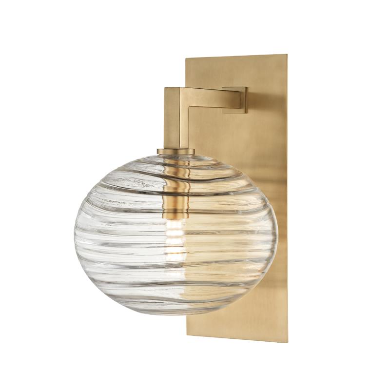 Hudson Valley Lighting Breton Aged Brass 8.5W x 8.5L x 12.75H Wall Sconce