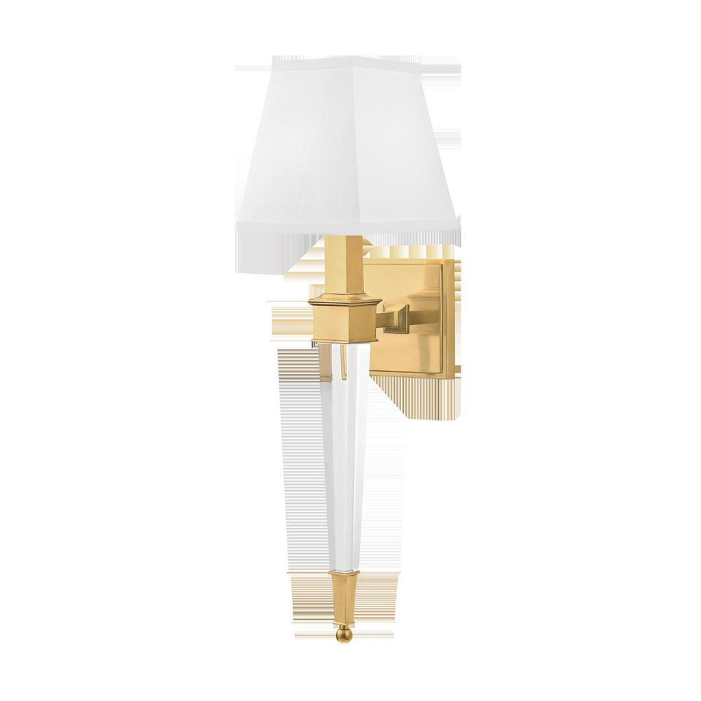 Hudson Valley Lighting Ruskin Aged Brass 5.75W x 5.75L x 20.5H Wall Sconce