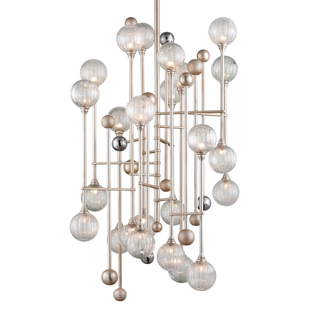 Corbett Lighting Majorette SILVER LEAF W POLISHED CHROME 36.5W x 36.5L x 51H Chandelier