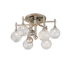 Corbett Lighting Majorette Silver Leaf W Polished Chrome 24.5W X 24.5L X 15.25H Semi-Flush Mount