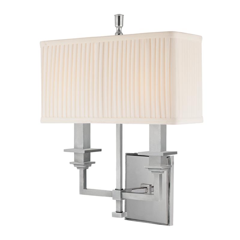 Hudson Valley Lighting Berwick Polished Nickel 12.5W x 12.5L x 15.75H Wall Sconce