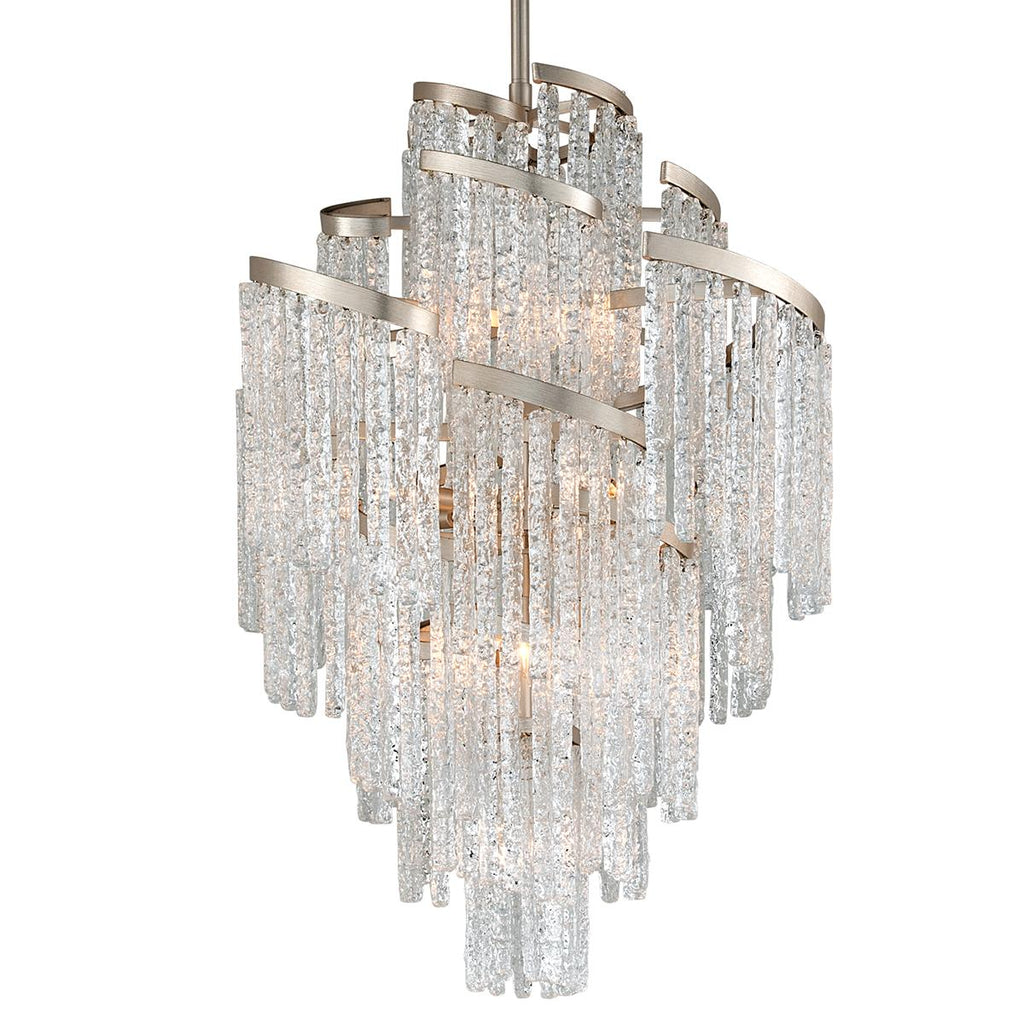 Corbett Lighting Mont Blanc MODERN SILVER LEAF 36W x 36L x 66.25H Chandelier