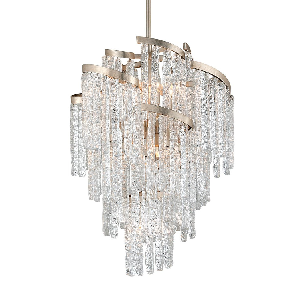 Corbett Lighting Mont Blanc MODERN SILVER LEAF 25W x 25L x 43H Chandelier