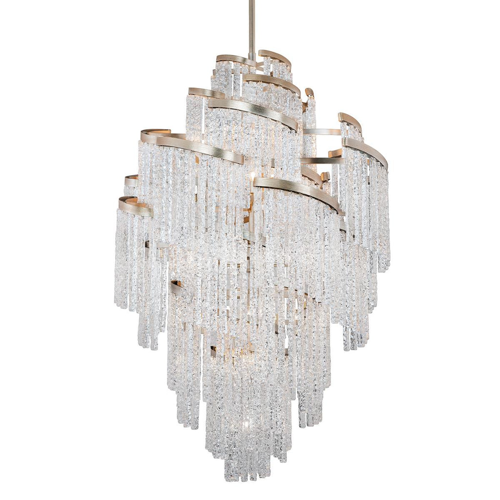 Corbett Lighting Mont Blanc MODERN SILVER LEAF 44.5W x 44.5L x 67.5H Chandelier