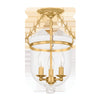 Hudson Valley Lighting Hampton Aged Brass 10.25W X 10.25L X 15.5H Semi-Flush Mount