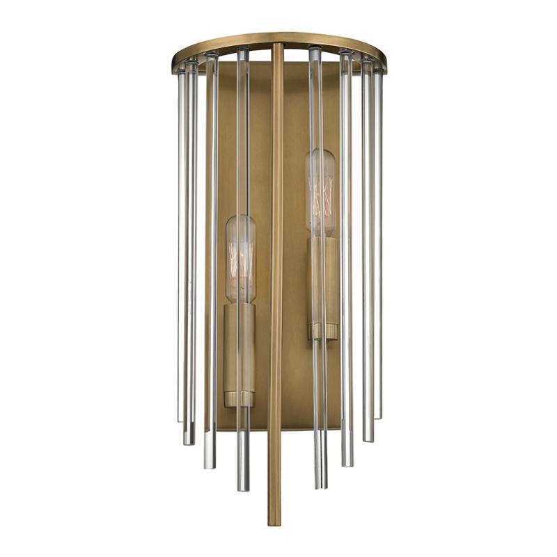 Hudson Valley Lighting Lewis Aged Brass 7W x 7L x 15H Wall Sconce