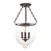 Hudson Valley Lighting Hampton Historic Nickel 12W X 12L X 20.25H Semi-Flush Mount